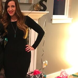 Sexy black midi dress